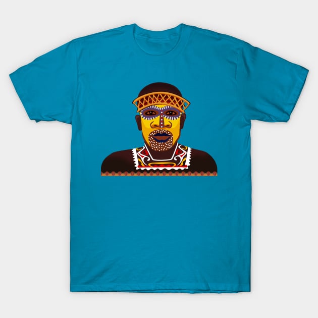 African Tribesman 2 T-Shirt by Peter Awax